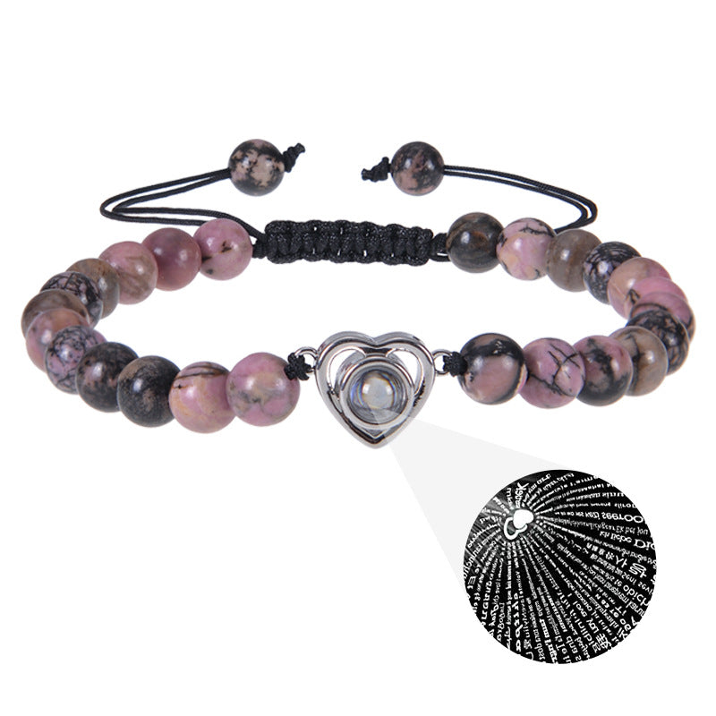 Heart-shaped Beaded Woven Bracelet
