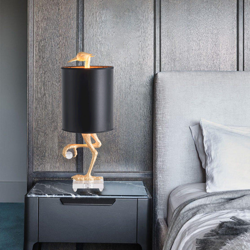 Nordic Eagle Resin Creative Fabric Table Lamp Design