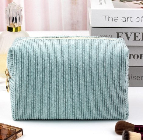 Custom Corduroy Velvet Makeup Bag for Travel Organizer
