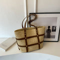 Women's Straw Woven Tote Bag for Summer Vacations