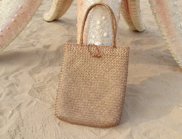 Woven Straw Shoulder Bag for Women