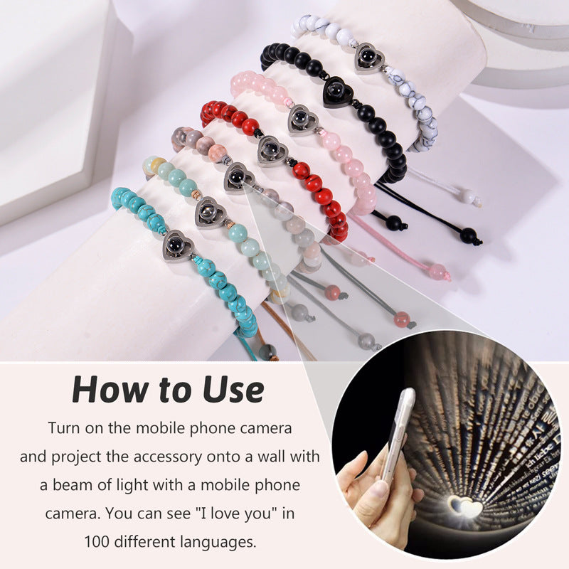 Heart-shaped Beaded Woven Bracelet