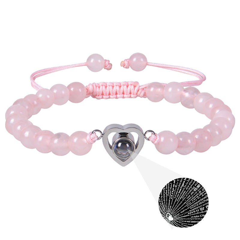 Heart-shaped Beaded Woven Bracelet