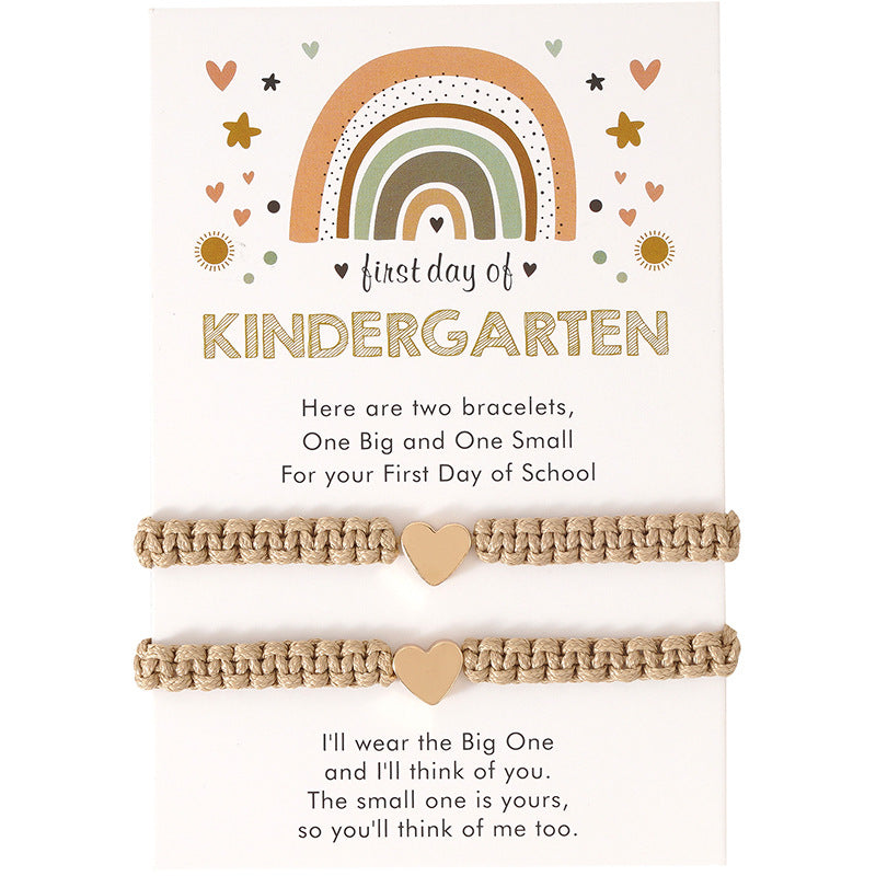 Hand-Woven Golden Love Couple Bracelet