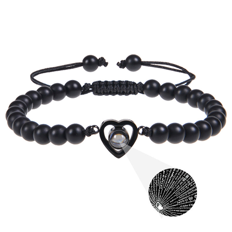 Heart-shaped Beaded Woven Bracelet