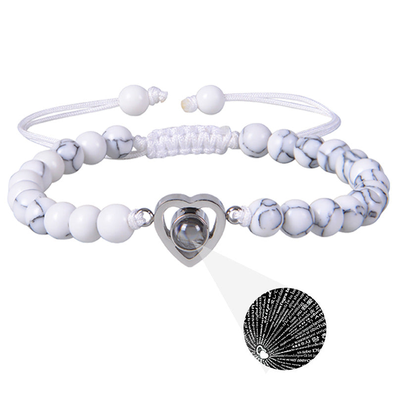Heart-shaped Beaded Woven Bracelet