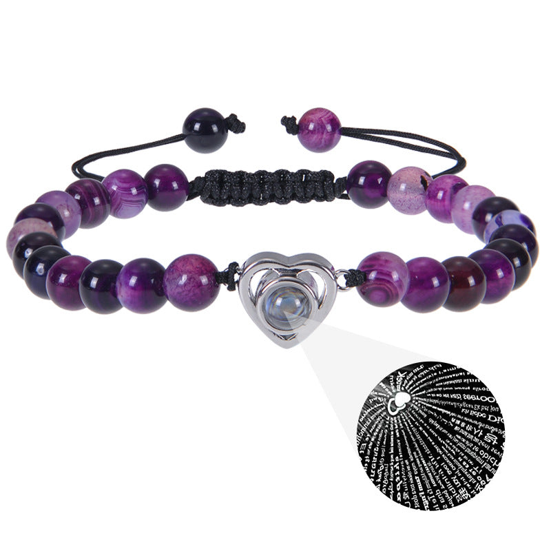 Heart-shaped Beaded Woven Bracelet