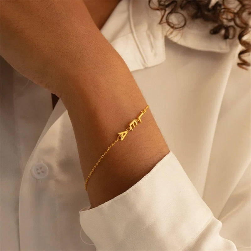 DIY Stainless Steel Name Bracelet with English Letters