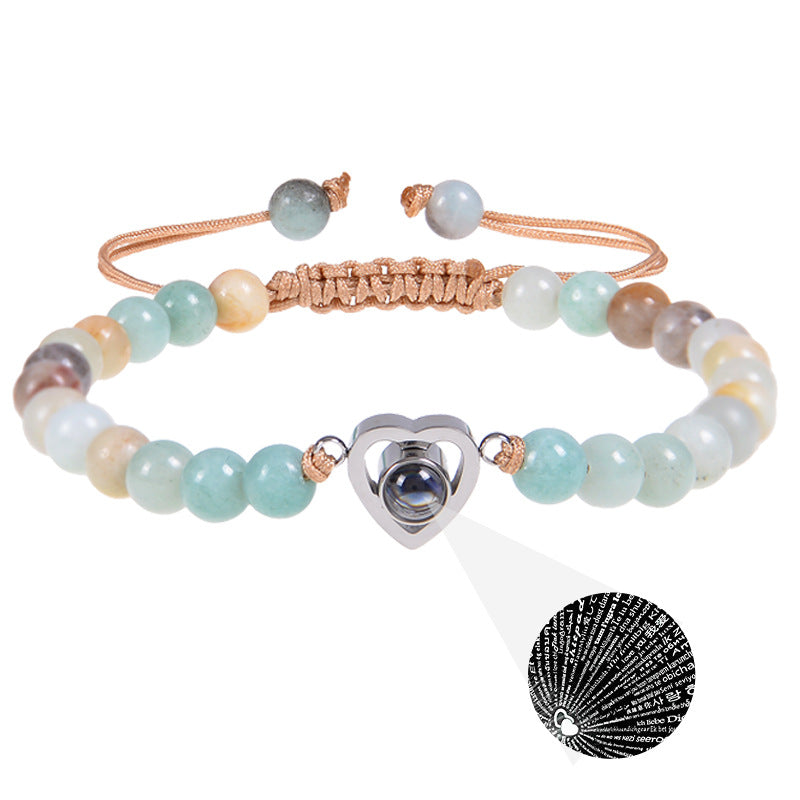 Heart-shaped Beaded Woven Bracelet